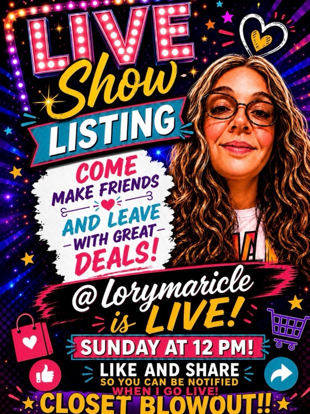 Live Show Listing Party Poster - Multicolor